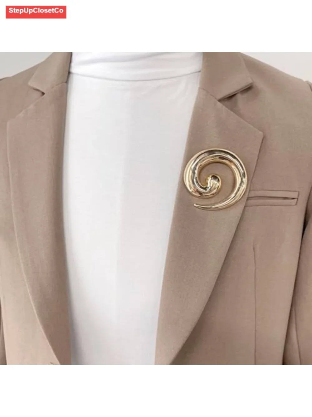 Chunky Spiral Snail Brooch Pin for Dress Suit Lapel Wedding Party